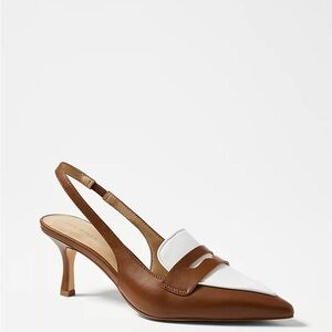 ANN TAYLOR PENNY LOAFER SLINGBACKS.  NEVER WORN. SIZE 6